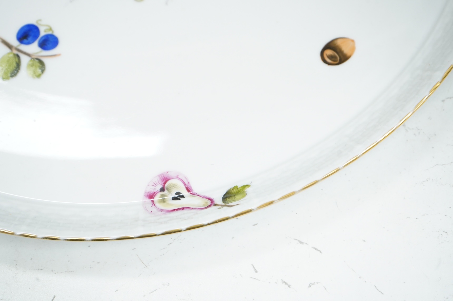 A Herend Fruits and Flowers platter, 37cm